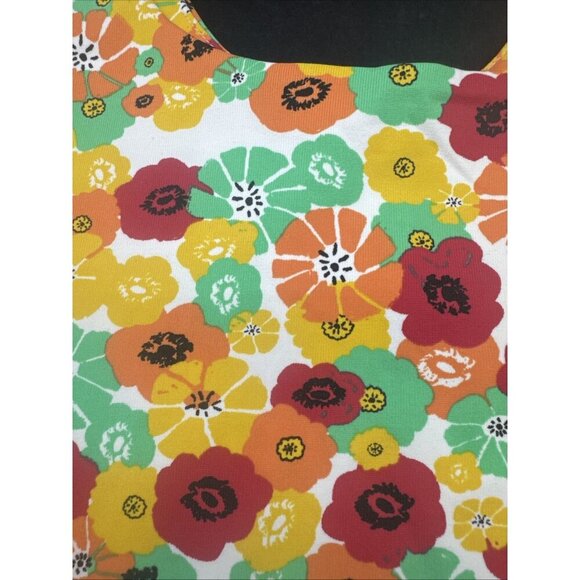 ZARA Women’s Colorful Retro Floral Cropped Top Bralette Sports Bra Sz L NEW - Picture 2 of 9